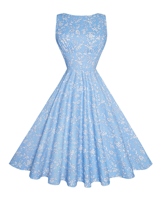 RTS - Size S - Norma Dress in Blue "Garden Party"