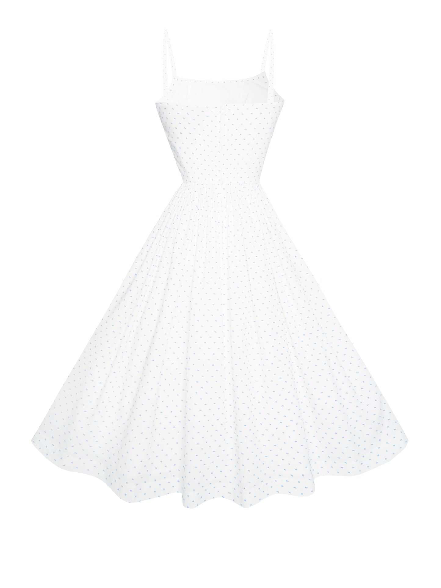 RTS - S - Grace Dress "Prim and Pepper" Blue Dotted Swiss
