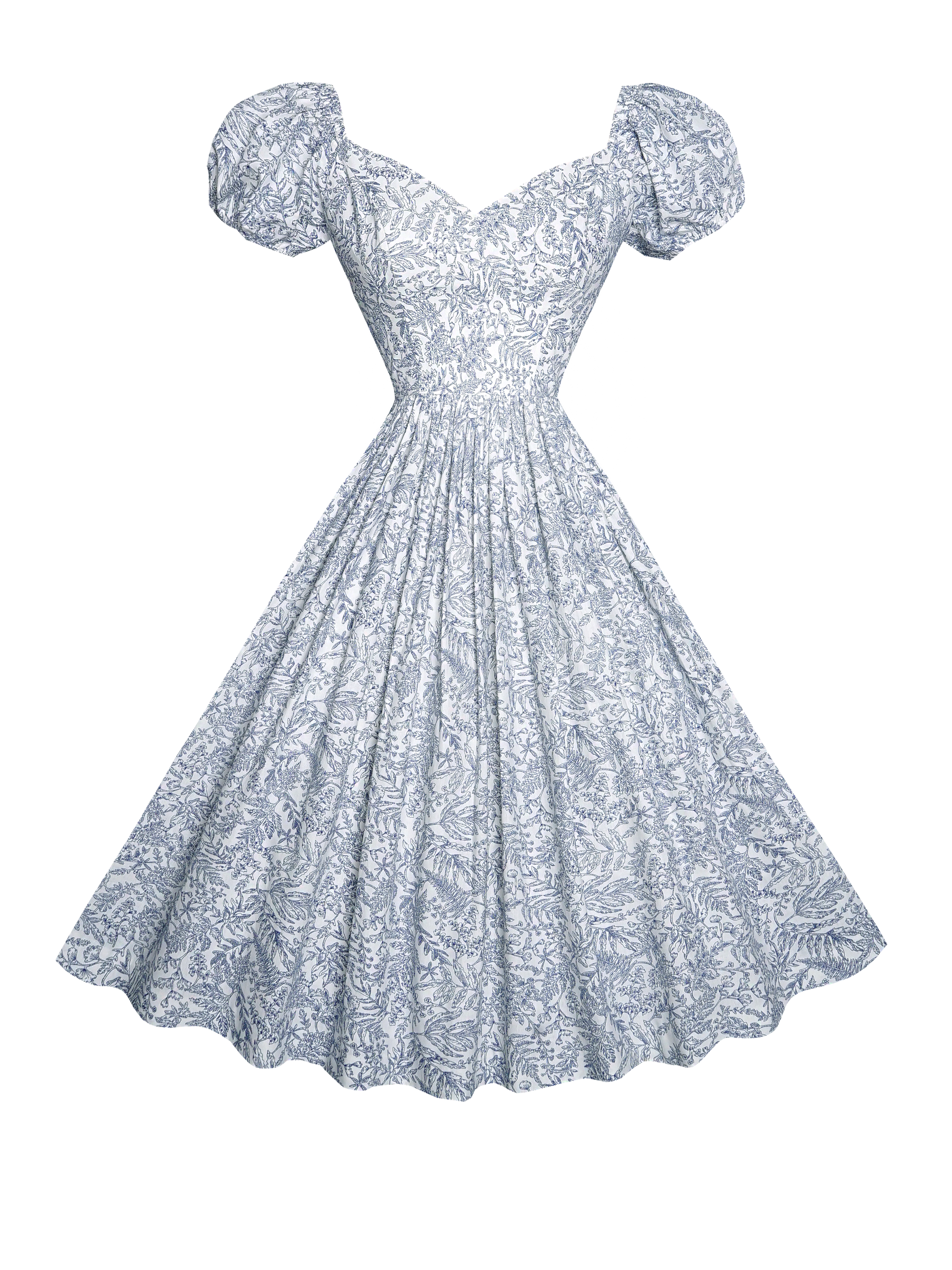 MTO - Margaret Dress "French Countryside" Navy Blue