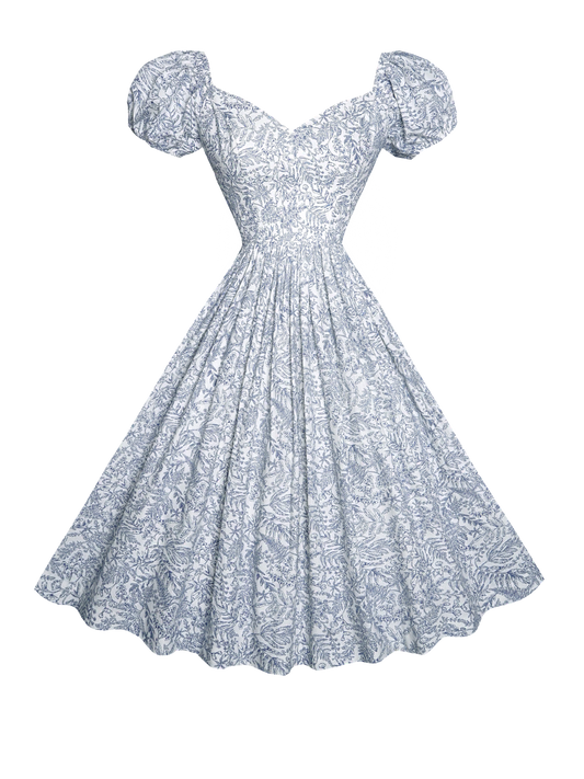 MTO - Margaret Dress "French Countryside" Navy Blue