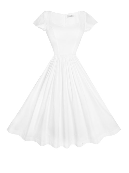 RTS - Size S - Evelyn Dress in White Cotton