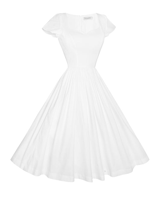 RTS - Size S - Evelyn Dress in White Cotton
