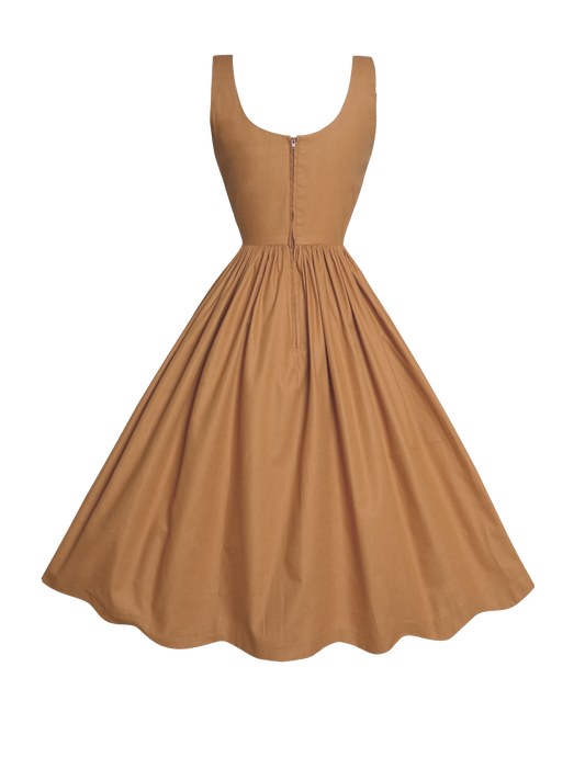 RTS - XL - Emily Dress Caramel Linen