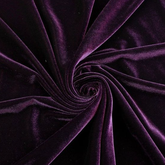 Fabric Royal Purple Velvet - By the Yard