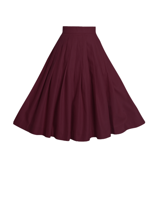 RTS - S - Ruby Skirt Burgundy Cotton