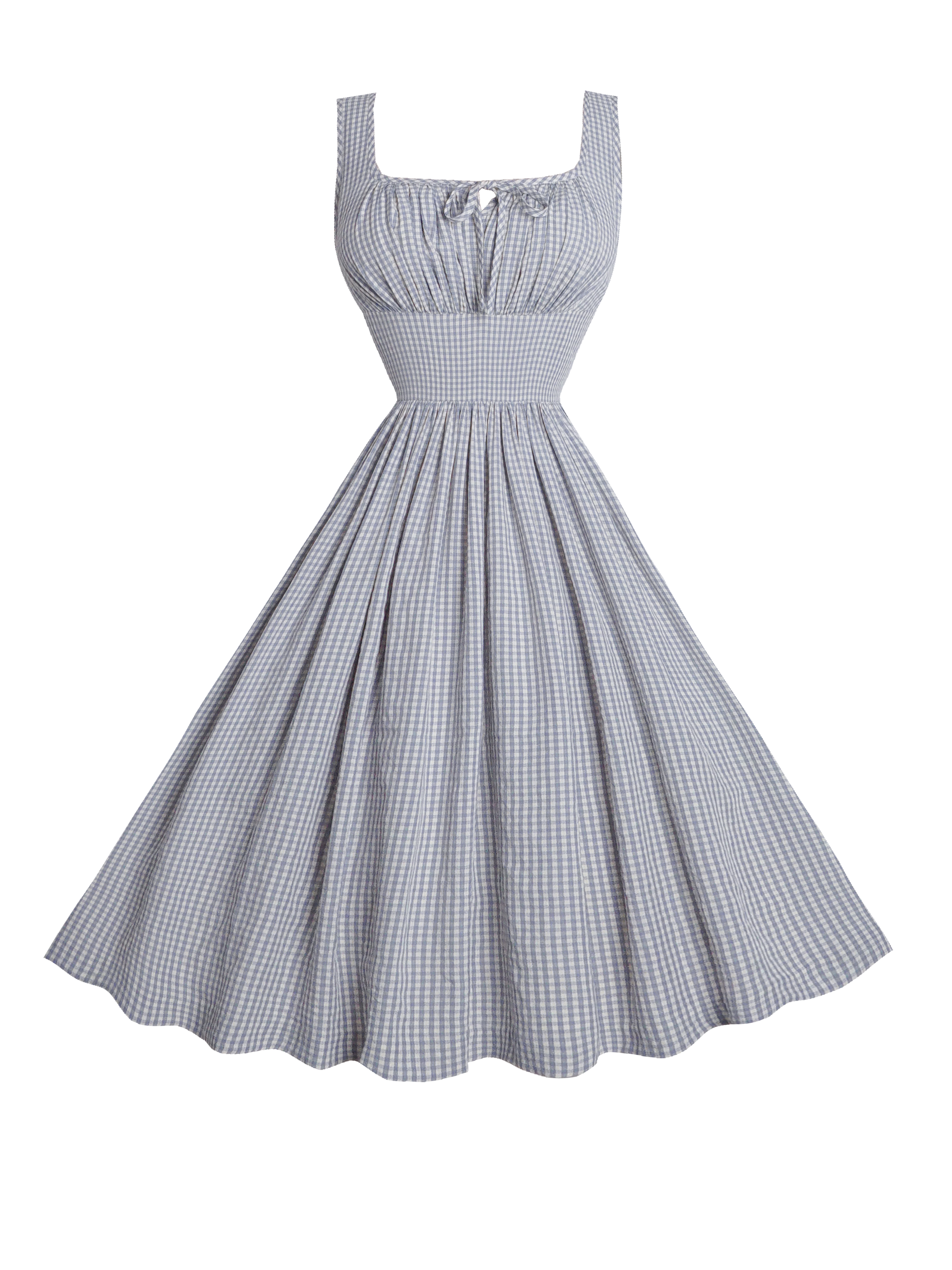 MTO - Michelle Dress Grey Gingham - Medium Checks
