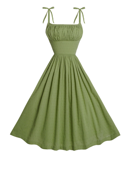 MTO - Kelly Dress "Dotted Swiss" Sage Green