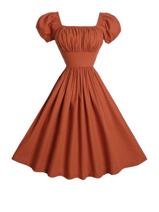 MTO - Loretta Dress in Redwood Linen