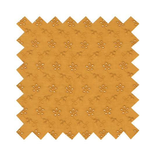 Fabric "Forget Me Not" Mustard Eyelet - By the Yard