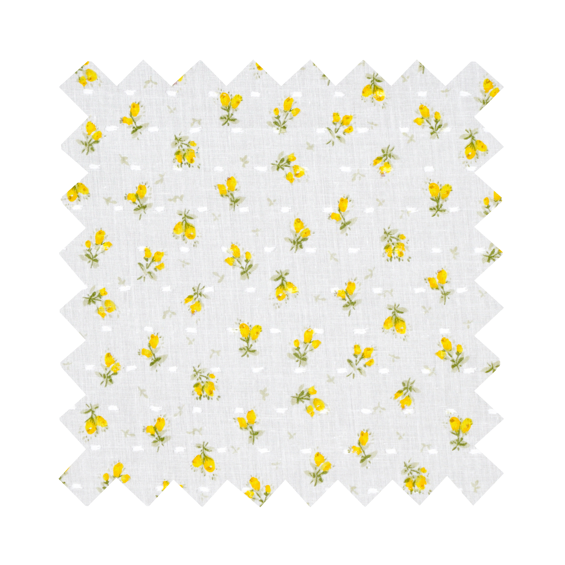Fabric "Forget-Me-Nots & Polka Dots" Yellow - By the Yard