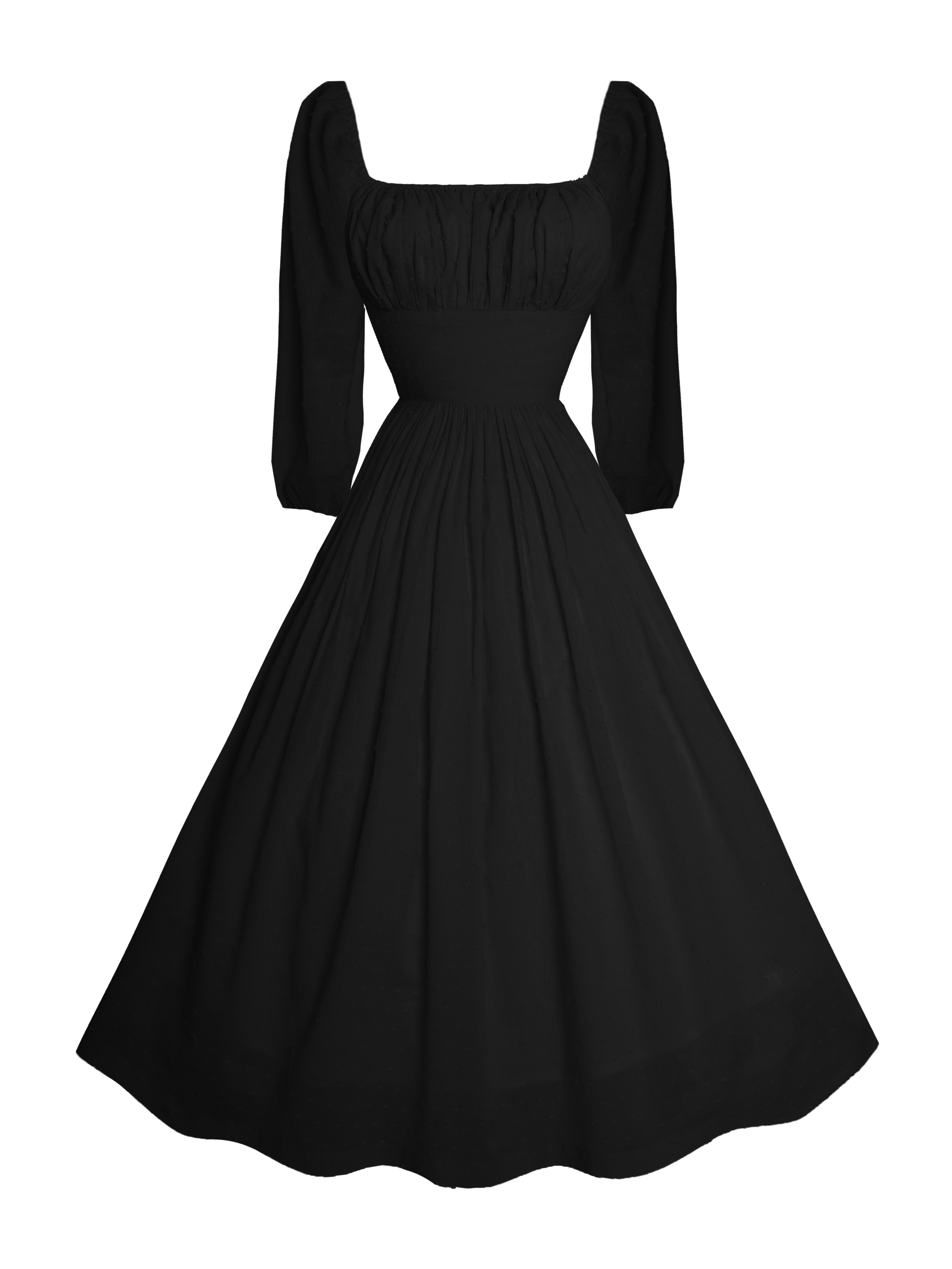 MTO - Sydney Dress "Dotted Swiss" Black