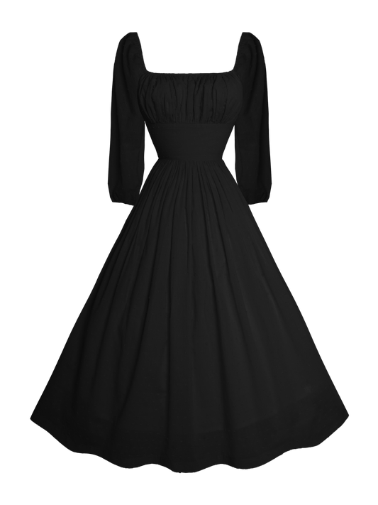 MTO - Sydney Dress "Dotted Swiss" Black