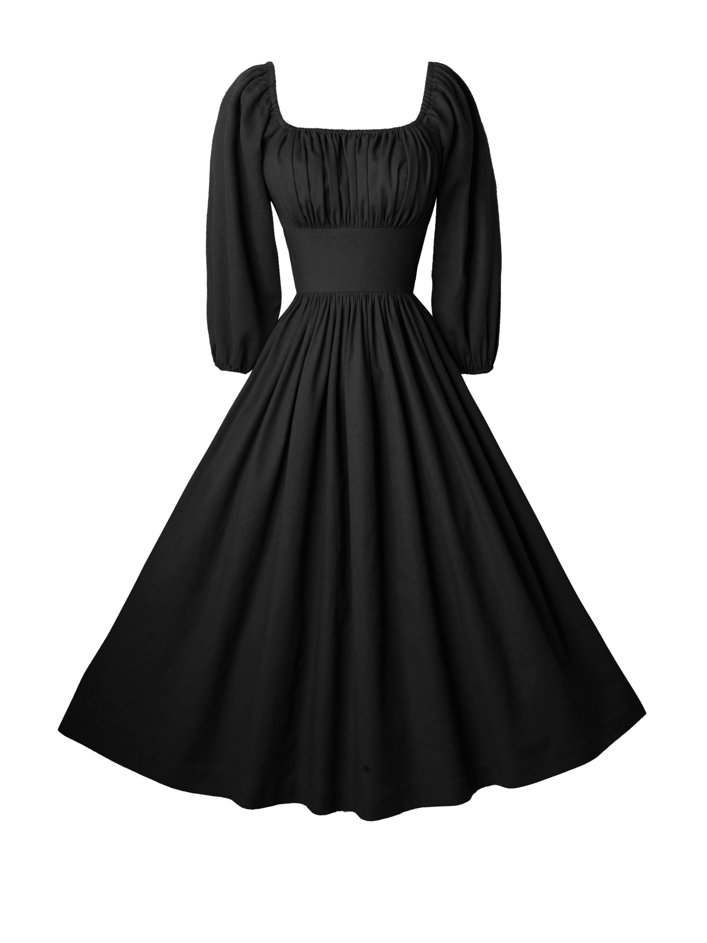 MTO - Sydney Dress in Midnight Black Linen