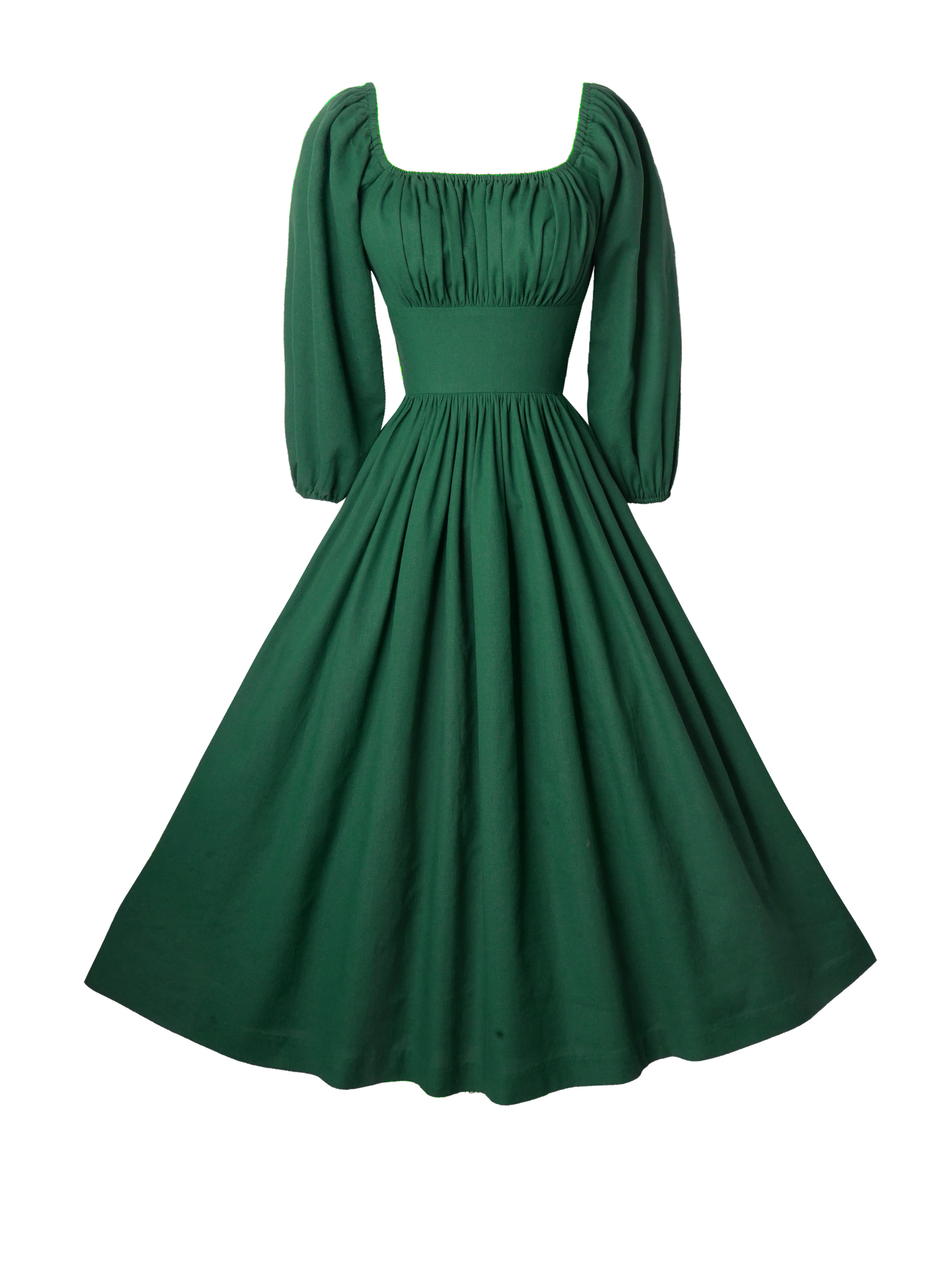 MTO - Sydney Dress in Forest Green Linen