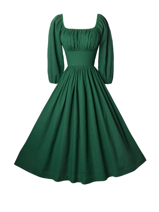 MTO - Sydney Dress in Forest Green Linen