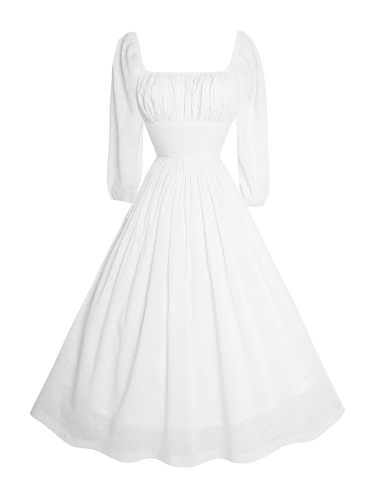 MTO - Sydney Dress in "Dotted Swiss" White