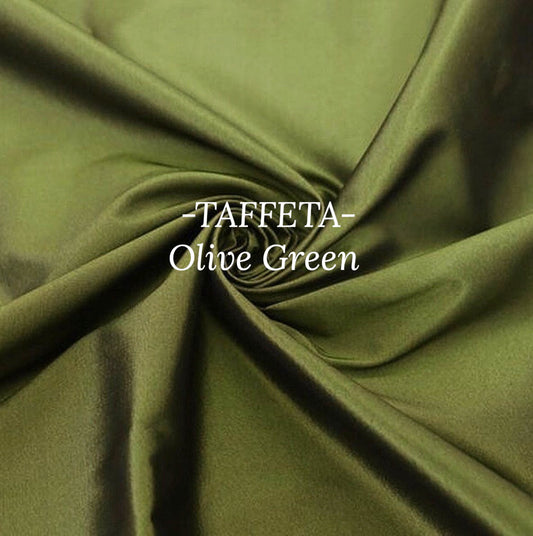 Fabric Olive Green Taffeta - By the Yard