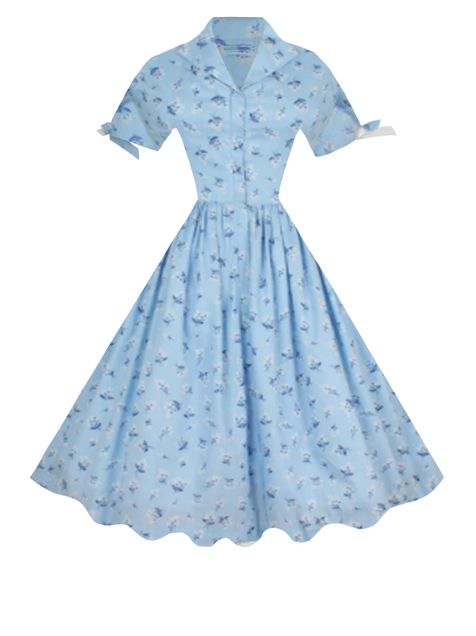 RTS - XL - Trudie Dress Blue "A Pocket Full of Posies"