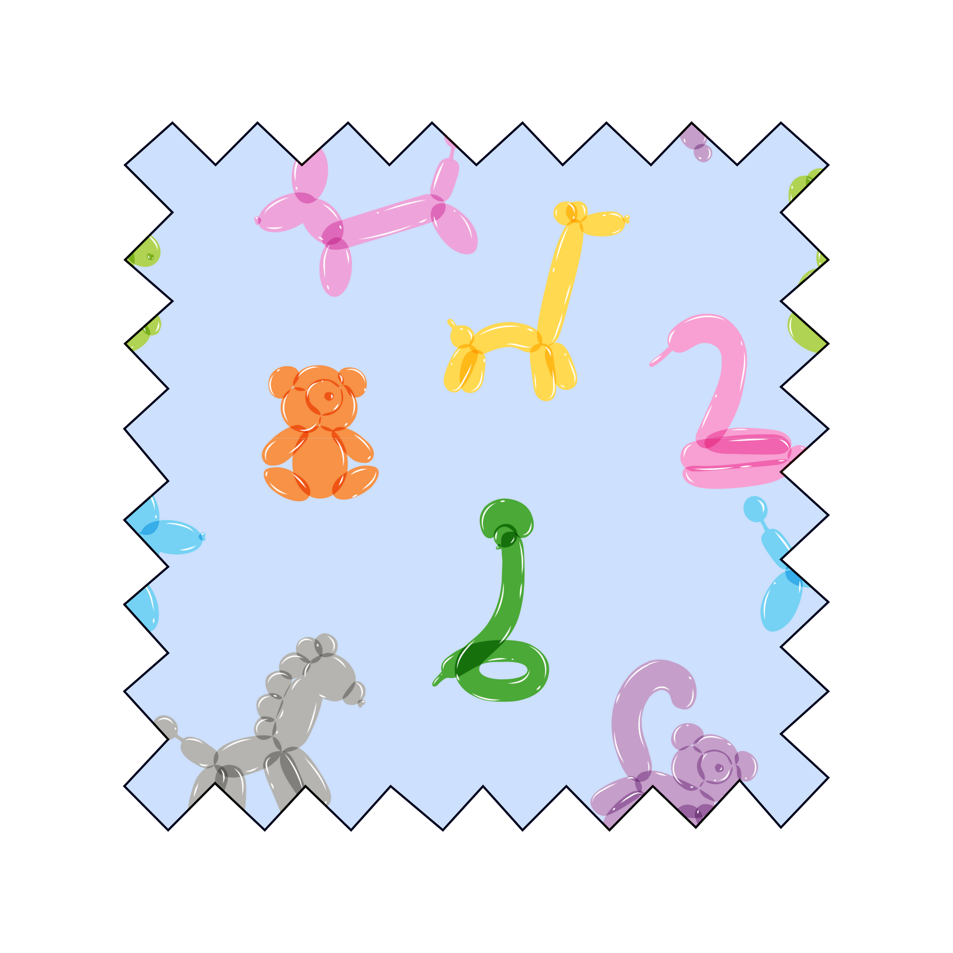 Fabric "Party Animals" - By the Yard