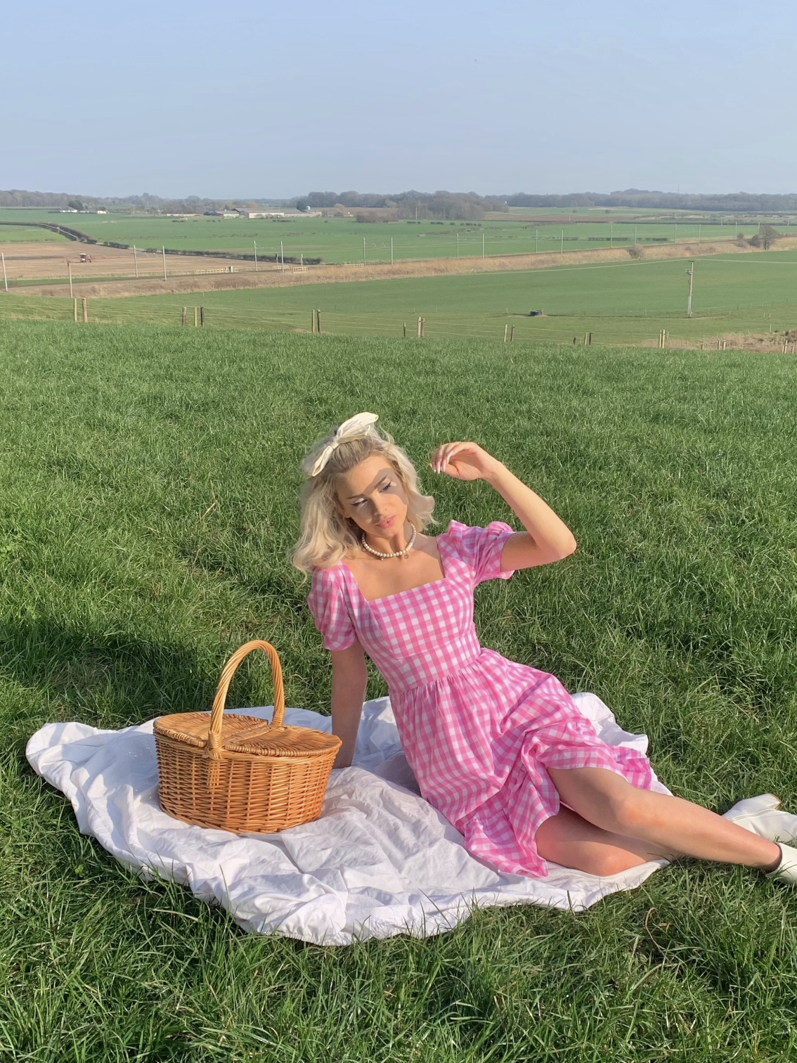 MTO - Isadora Dress Light Pink Gingham - Large Checks
