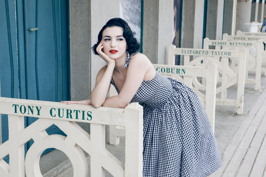 MTO - Gilda Dress Black Gingham - Medium Checks