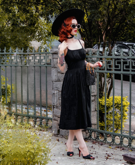 RTS - Grace Dress Raven Black Cotton