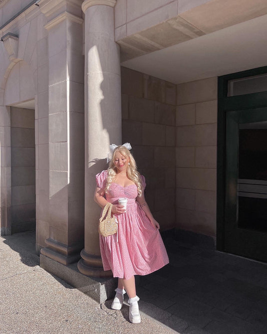 RTS - S - Valentina Dress "Delicate Blossoms" White