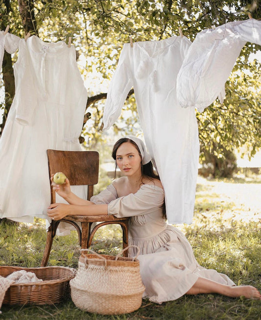 MTO - Sydney Dress in in Parchment Ivory Linen
