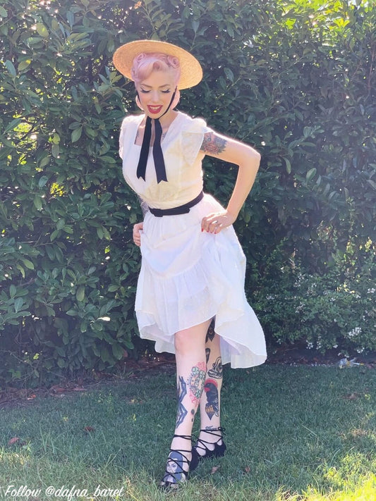 MTO - Ava Dress "Dotted Swiss" White