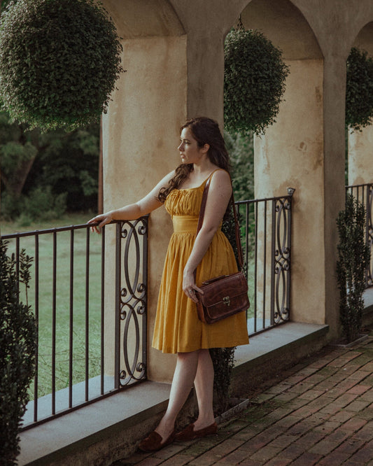 MTO - Michelle Dress in Tuscany Yellow Linen