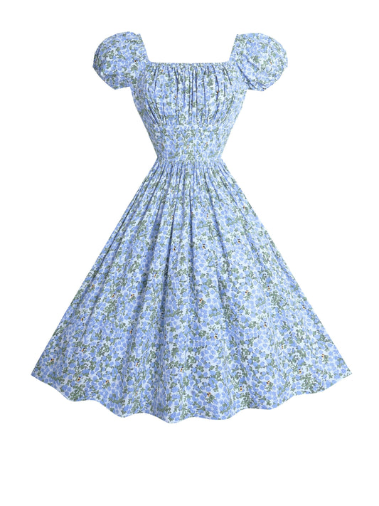MTO - Loretta Dress in "Beeloved Blooms" Blue