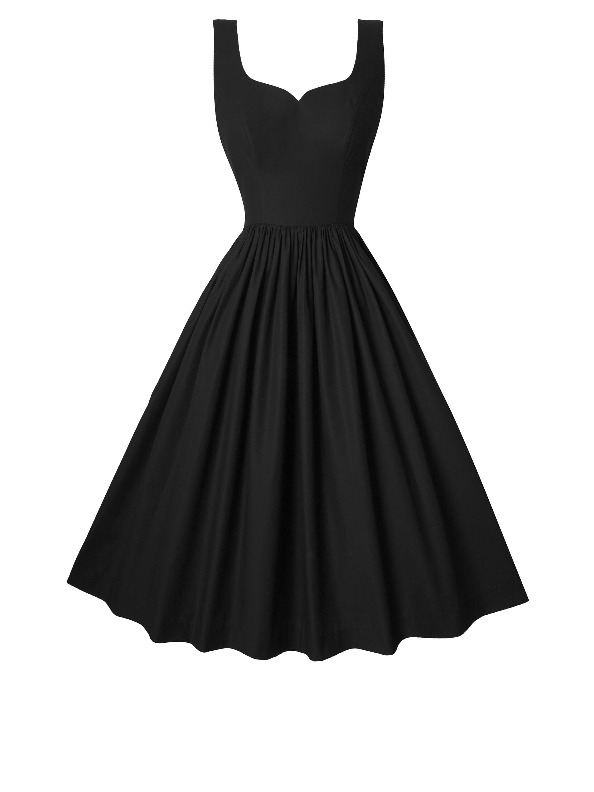 RTS - Elizabeth Dress in Raven Black Cotton