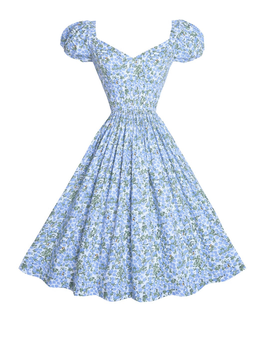 MTO - Margaret Dress "Beeloved Blooms" Blue