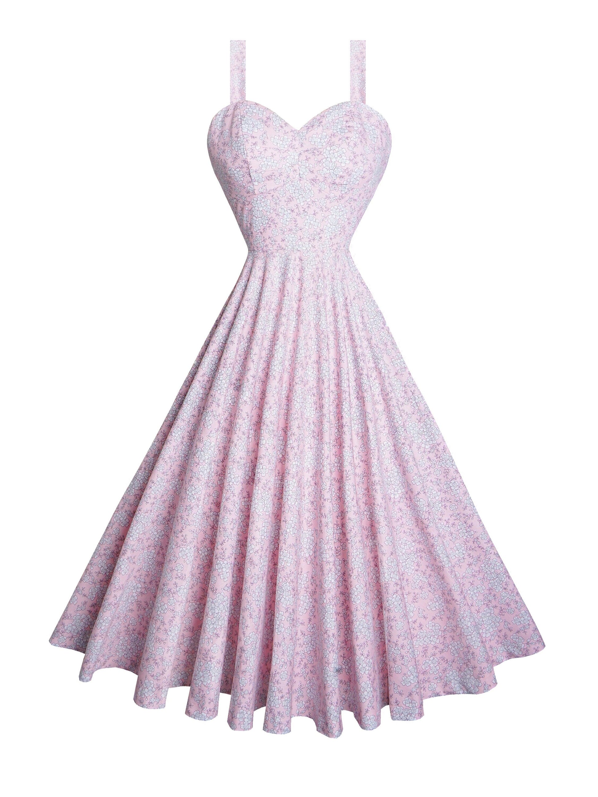 MTO - Catalina Dress "Dainty Daisies" Pink