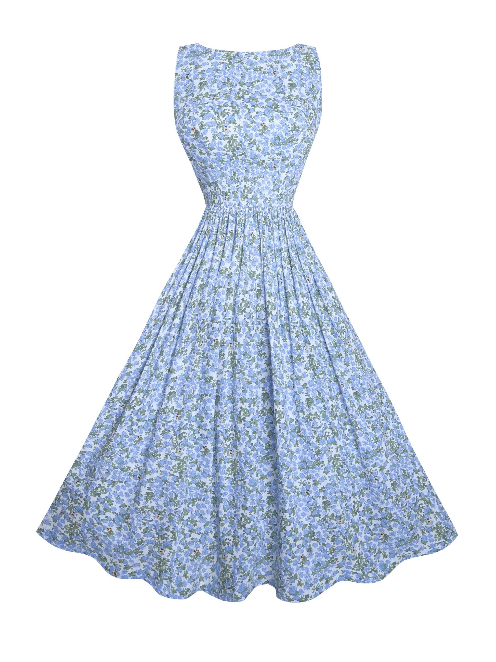 MTO - Audrey Dress "Beeloved Blooms" Blue
