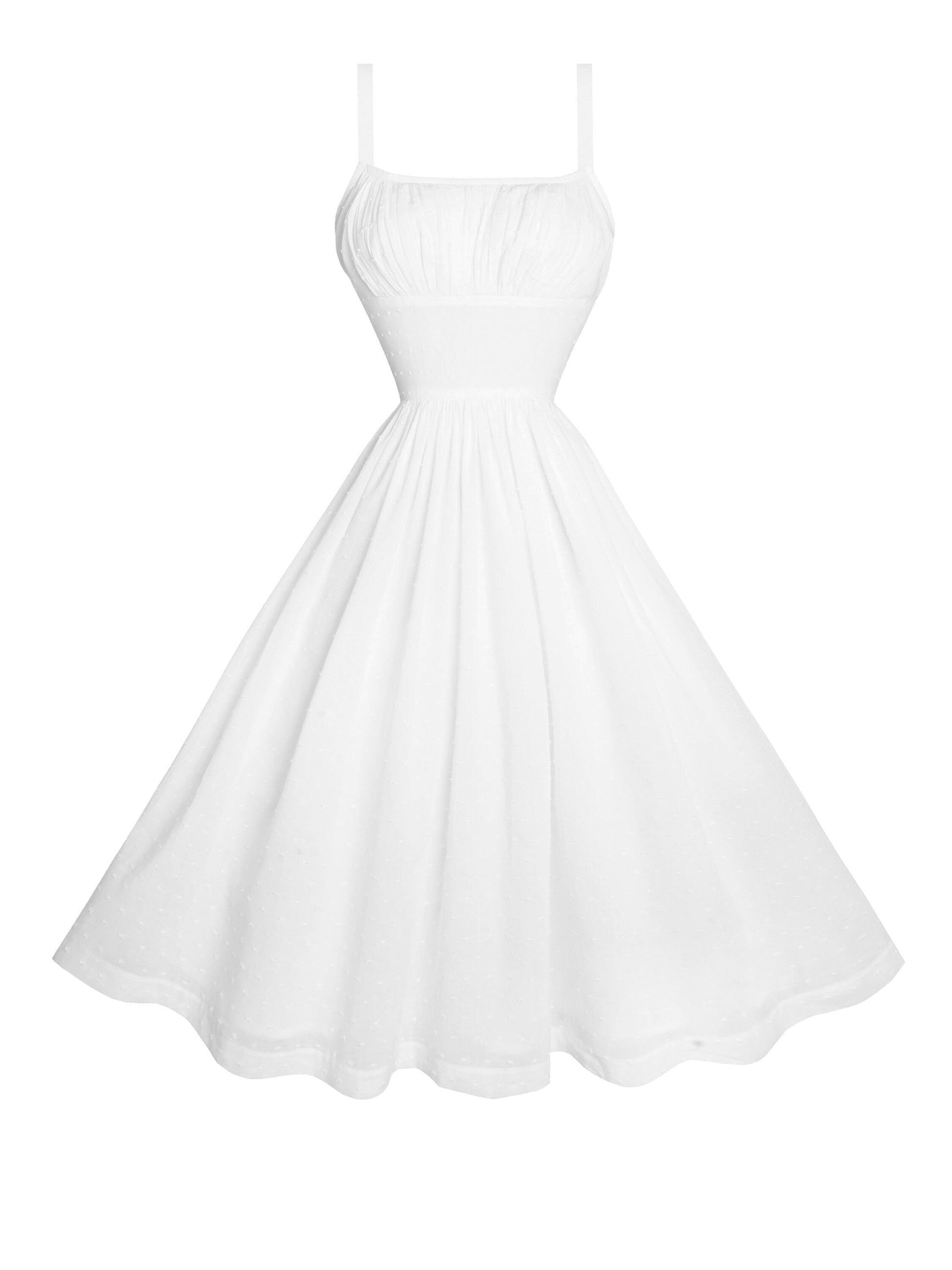 RTS - Size S - Grace Dress “Dotted Swiss” White