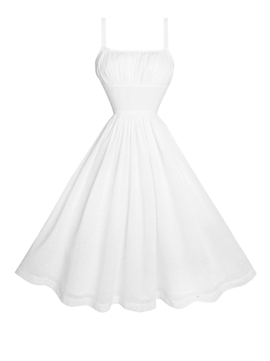 RTS - Size S - Grace Dress “Dotted Swiss” White