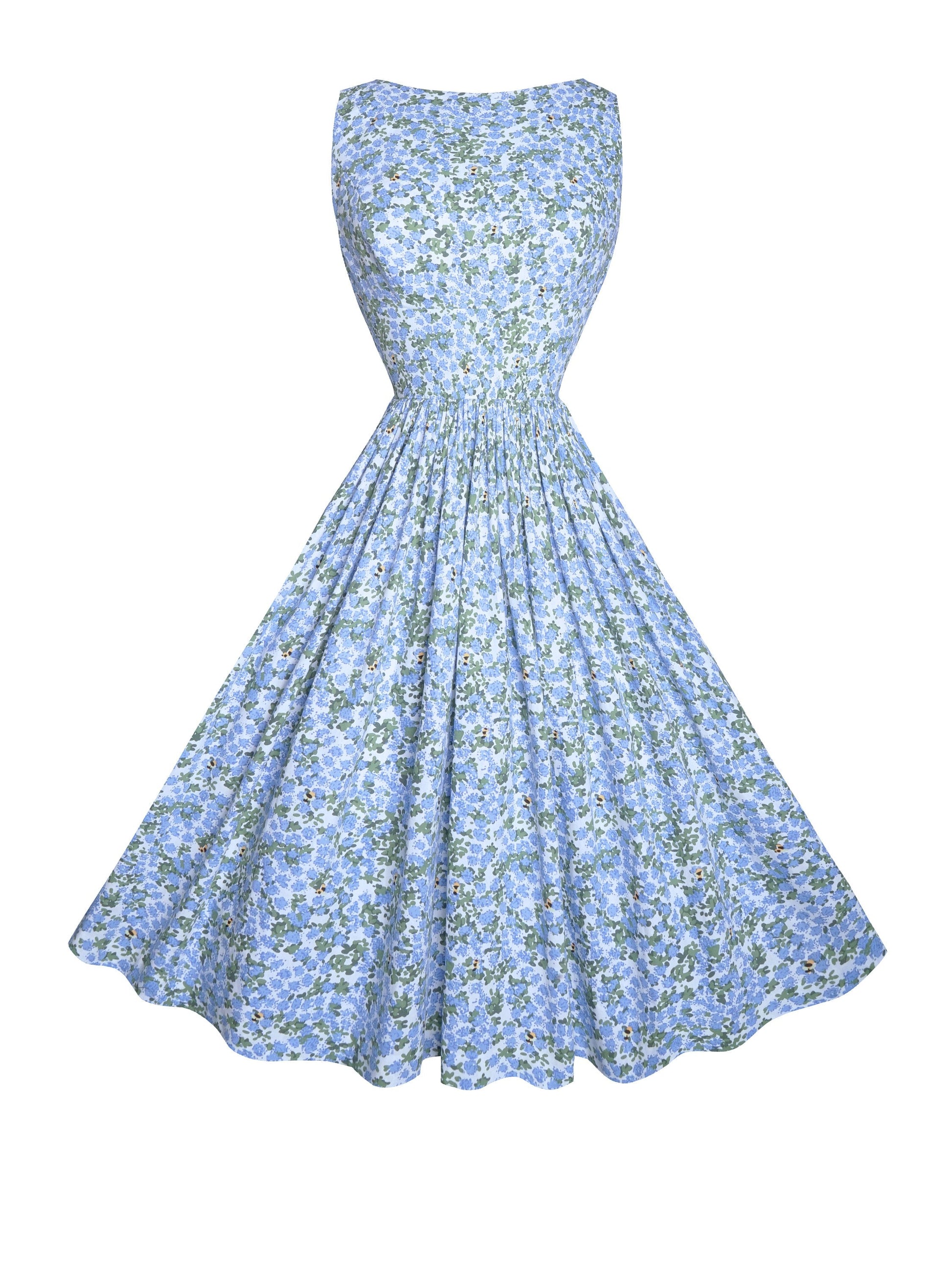 MTO - Madeline Dress "Beeloved Blooms" Blue