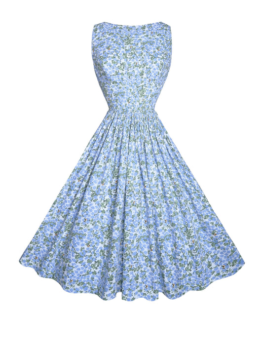 MTO - Madeline Dress "Beeloved Blooms" Blue