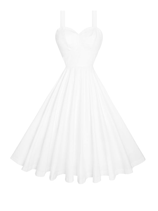 RTS - Size S - Catalina Dress in White Cotton