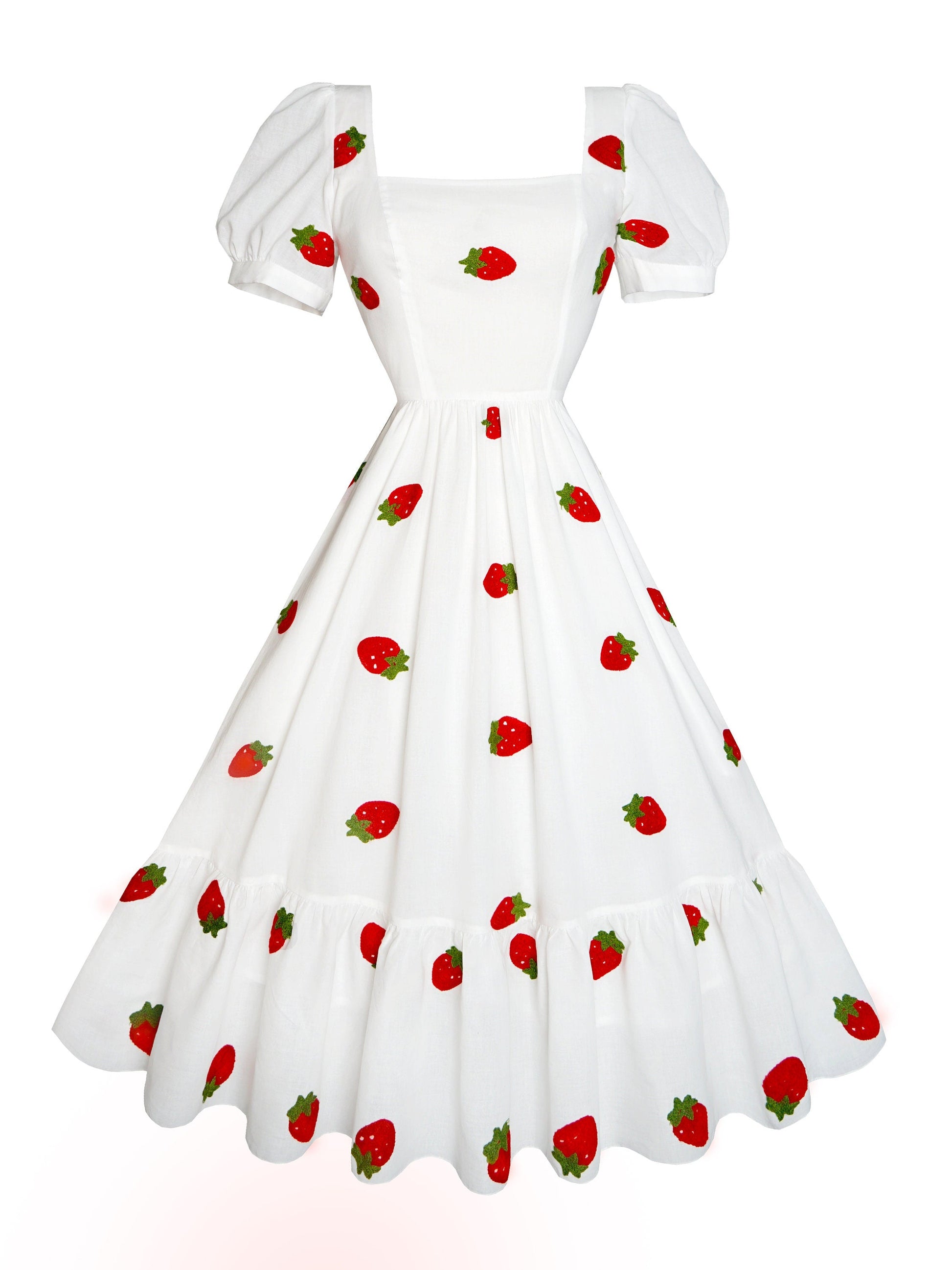 MTO - Isadora Dress "Strawberry Delight" Embroidered
