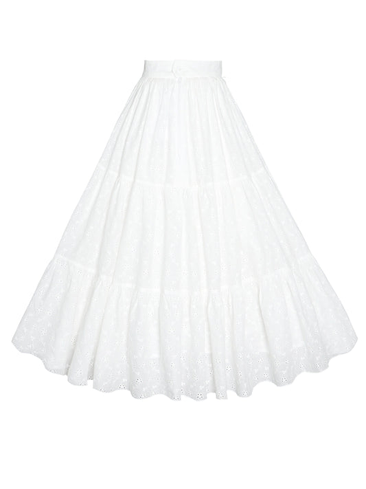 MTO - Pippa Skirt "Forget Me Not" White Eyelet