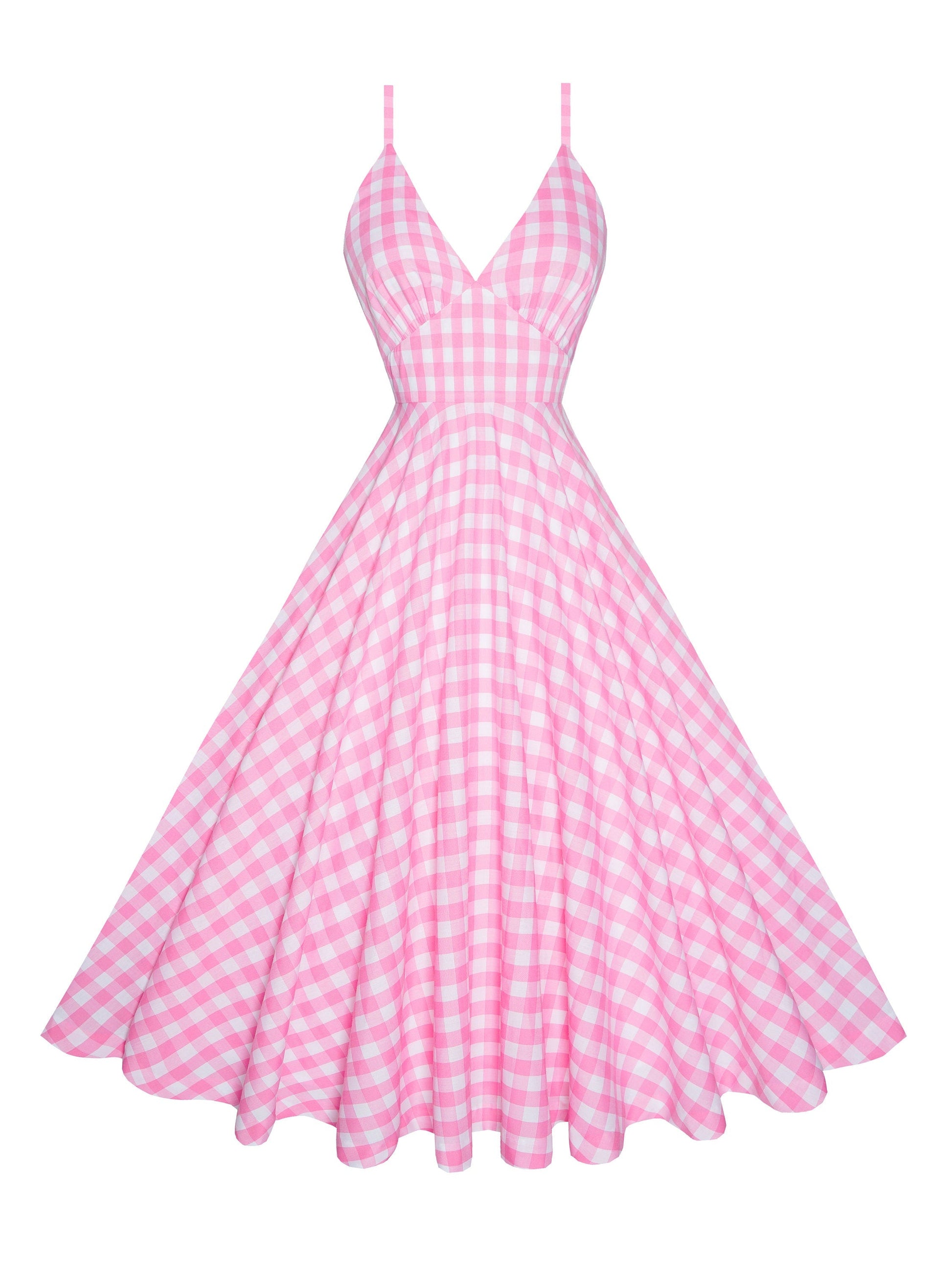 RTS - Size S - Florence Lindy Dress Light Pink Gingham - Large Checks
