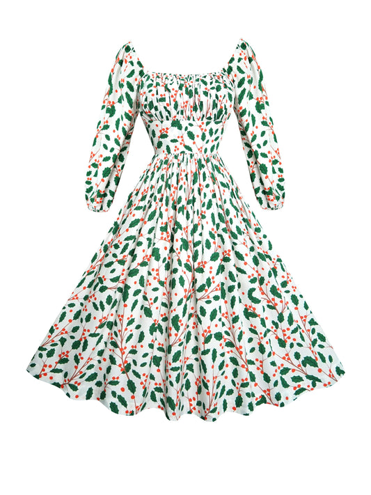 MTO - Sydney Dress in "Holly Jolly"