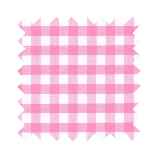 Fabric Light Pink Gingham - Large Checks - By the Yard