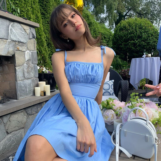 MTO - Kelly Dress in Cinderella Blue Cotton