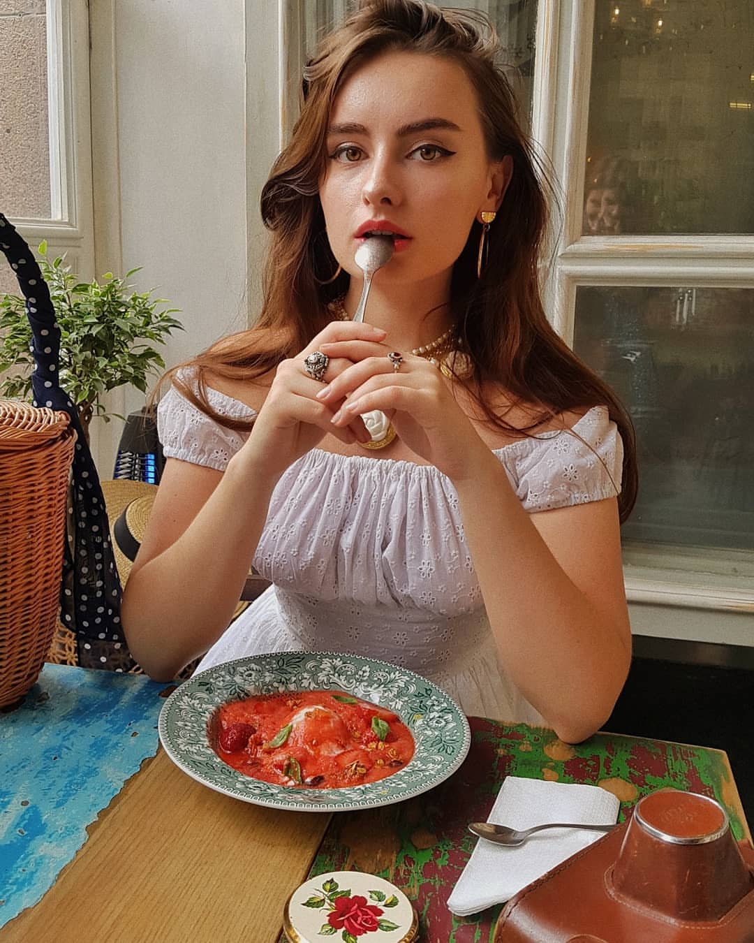 MTO - Loretta Dress "Forget Me Not" White Eyelet