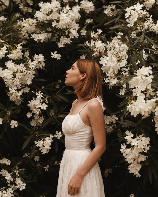 MTO - Kelly Dress "Dotted Swiss" White