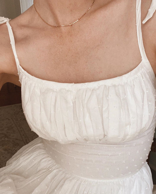 RTS - Kelly Dress "Dotted Swiss" White