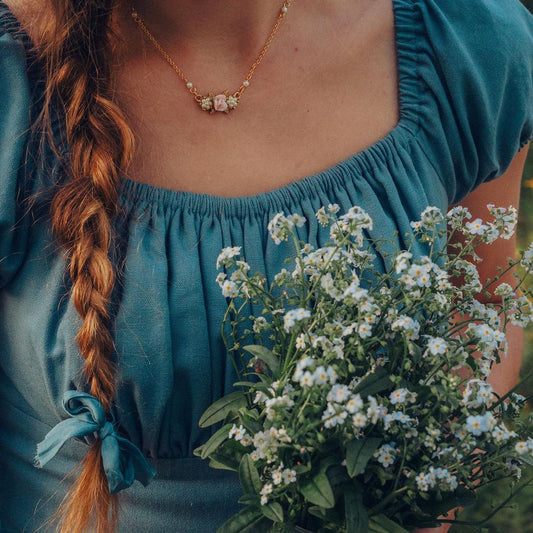 MTO - Loretta Dress in Carolina Blue Linen